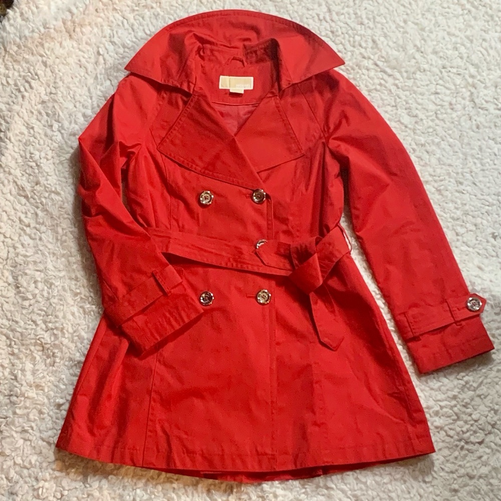 Primary Red Trench Coat by Michael Kors